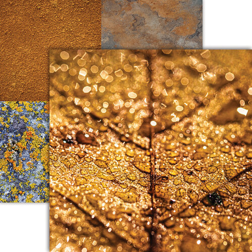 Reminisce - Nature's Textures Collection - 12 x 12 Double Sided Paper - Hints Of Copper