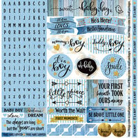 Reminisce - Oh Baby Boy Collection - 12 x 12 Cardstock Stickers - Combo