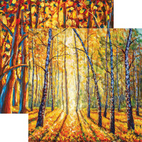 Reminisce - October Roads Collection - 12 x 12 Double Sided Paper - Fall Forest