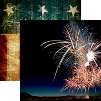 Reminisce - Old Glory Collection - 12 x 12 Double Sided Paper - Fireworks