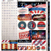 Reminisce - Old Glory Collection - 12 x 12 Alpha Cardstock Stickers