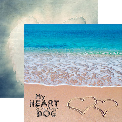 Reminisce - Pawprints On My Heart Collection - 12 x 12 Double Sided Paper - My Heart Belongs to My Dog
