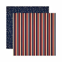 Reminisce - Party in the USA - 12 x 12 Double Sided Paper - American Stripe
