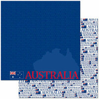 Reminisce - Passports Collection - 12 x 12 Double Sided Paper - Australia