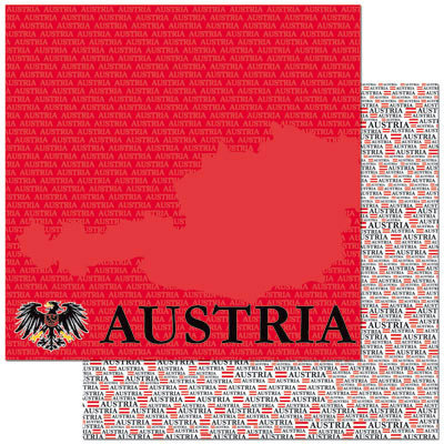 Reminisce - Passports Collection - 12 x 12 Double Sided Paper - Austria