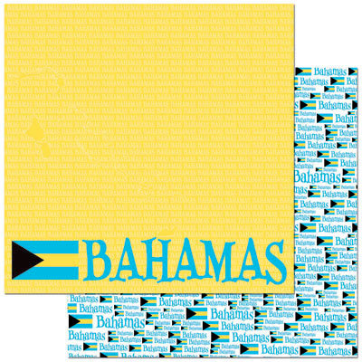 Reminisce - Passports Collection - 12 x 12 Double Sided Paper - Bahamas