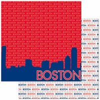 Reminisce - Passports Collection - 12 x 12 Double Sided Paper - Boston