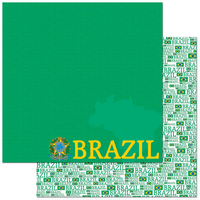 Reminisce - Passports Collection - 12 x 12 Double Sided Paper - Brazil