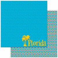 Reminisce - Passports Collection - 12 x 12 Double Sided Paper - Florida