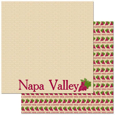 Reminisce - Passports Collection - 12 x 12 Double Sided Paper - Napa Valley