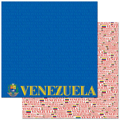 Reminisce - Passports Collection - 12 x 12 Double Sided Paper - Venezuela