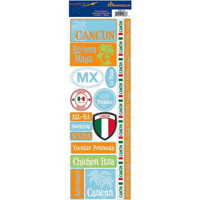 Reminisce - Passports Collection - Cardstock Stickers - Cancun
