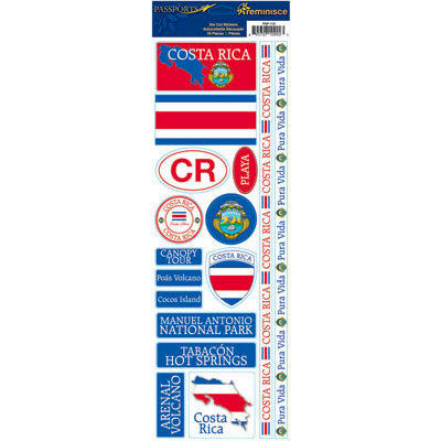 Reminisce - Passports Collection - Cardstock Stickers - Costa Rica