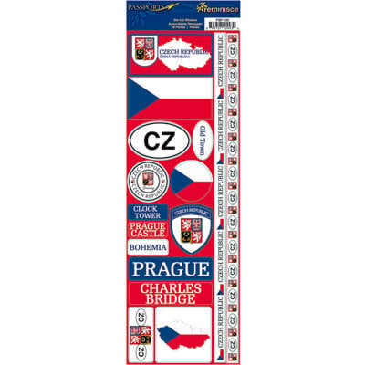Reminisce - Passports Collection - Cardstock Stickers - Czech Republic