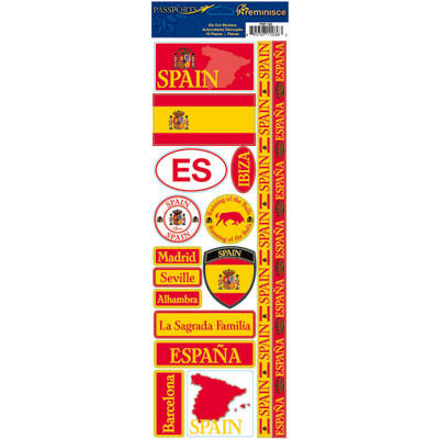 Reminisce - Passports Collection - Cardstock Stickers - Spain