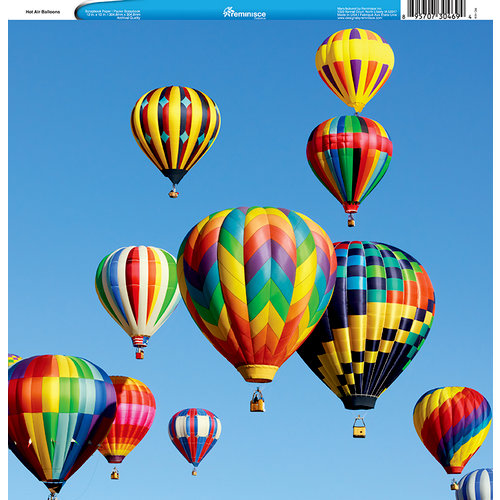 Reminisce - Customs Collection - 12 x 12 Single Sided Paper - Hot Air Balloons