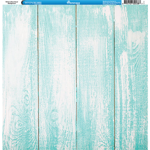 Reminisce - Tropical Collection - 12 x 12 Single Sided Paper - White and Blue Wood Background