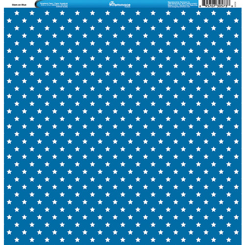 Reminisce - 4th of July Collection - 12 x 12 Single Sided Paper - Stars on Blue