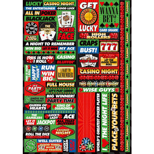 Reminisce - Casino Collection - Die Cut Cardstock Stickers - Quote