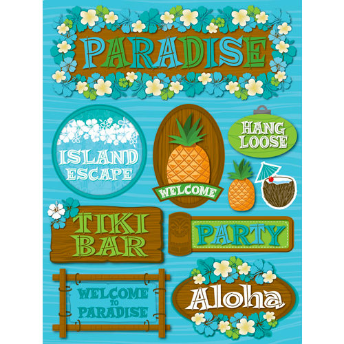 Reminisce - Luau Collection - 3 Dimensional Die Cut Stickers - Luau 1