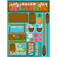 Reminisce - Luau Collection - 3 Dimensional Die Cut Stickers - Luau 2