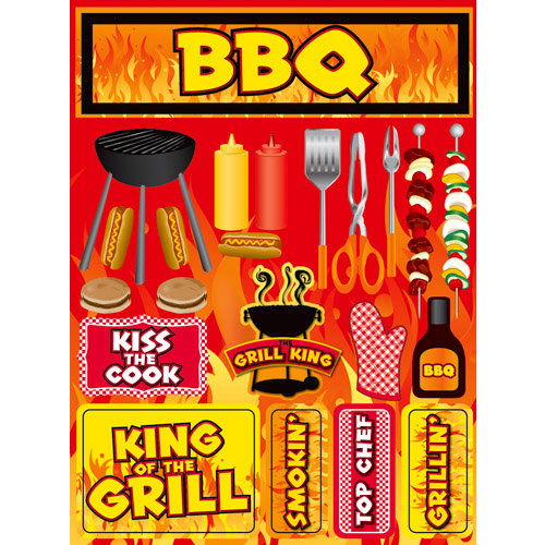 Reminisce - BBQ Collection - 3 Dimensional Die Cut Stickers - Backyard Bash 2