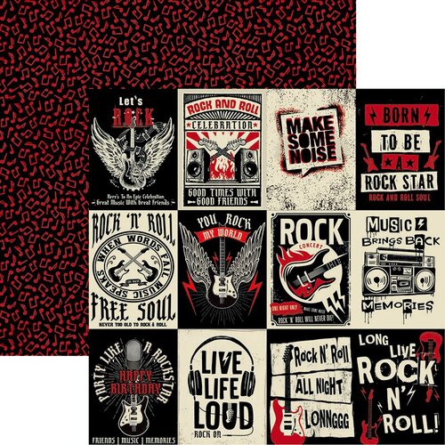 Reminisce - Rockstar Collection - 12 x 12 Double Sided Paper - I Love Rock N' Roll