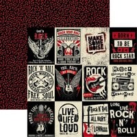 Reminisce - Rockstar Collection - 12 x 12 Double Sided Paper - I Love Rock N' Roll
