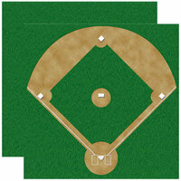 Reminisce - Real Sports Collection - 12 x 12 Double Sided Paper - Baseball Diamond