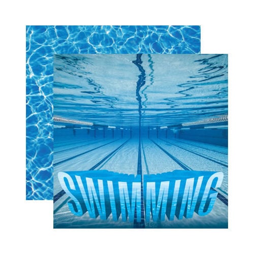 Reminisce - Real Sports Collection - 12 x 12 Double Sided Paper - Swimming