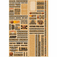 Reminisce - Real Sports Collection - Die Cut Cardstock Stickers - Basketball Quote