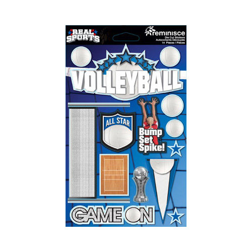 Reminisce - Real Sports Collection - 3 Dimensional Die Cut Stickers - Volleyball
