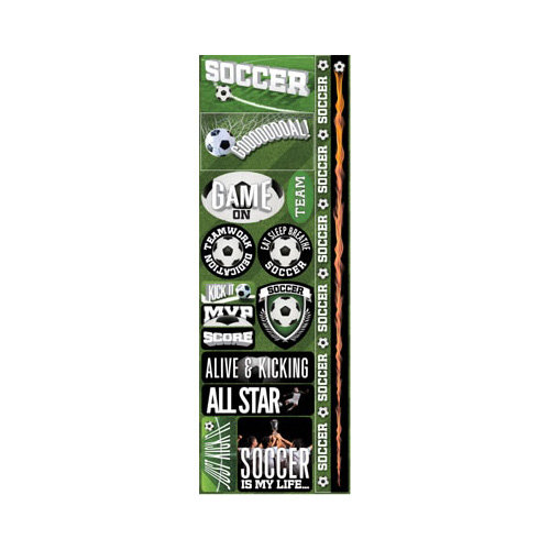Reminisce - Real Sports Collection - Cardstock Stickers - Combo - Soccer