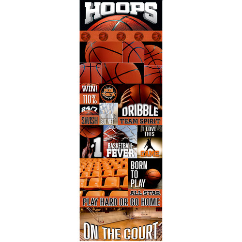 Reminisce - Real Sports Collection - Cardstock Stickers - Graphic - Basketball