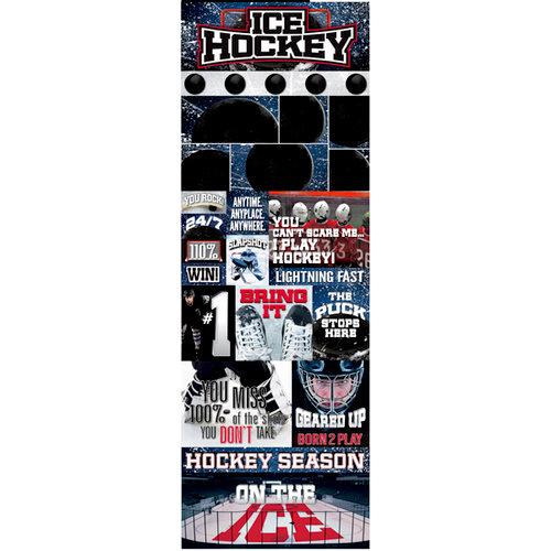 Reminisce - Real Sports Collection - Cardstock Stickers - Graphic - Hockey