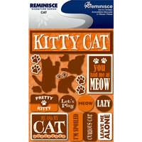 Reminisce - Signature Series Collection - 3 Dimensional Die Cut Stickers - Cat