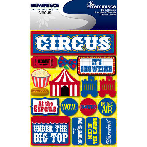 Reminisce - Signature Series Collection - 3 Dimensional Die Cut Stickers - Circus