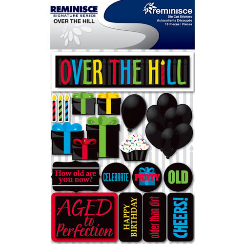 Reminisce - Signature Series Collection - 3 Dimensional Die Cut Stickers - Over the Hill