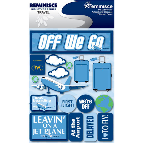 Reminisce - Signature Series Collection - 3 Dimensional Die Cut Stickers - Travel