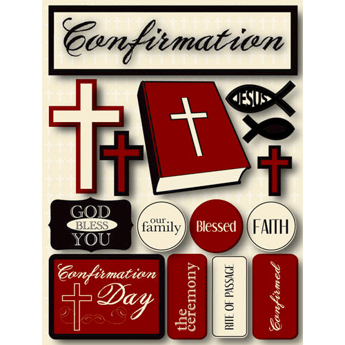 Reminisce - Signature Series Collection - 3 Dimensional Die Cut Stickers - Confirmation