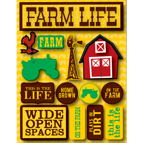 Reminisce - Signature Series Collection - 3 Dimensional Die Cut Stickers - Farm Life