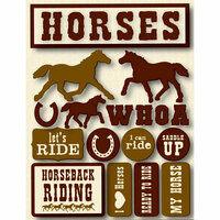 Reminisce - Signature Series Collection - 3 Dimensional Die Cut Stickers - Horses