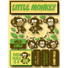 Reminisce - Signature Series Collection - 3 Dimensional Die Cut Stickers - Monkey