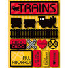 Reminisce - Signature Series Collection - 3 Dimensional Die Cut Stickers - Trains