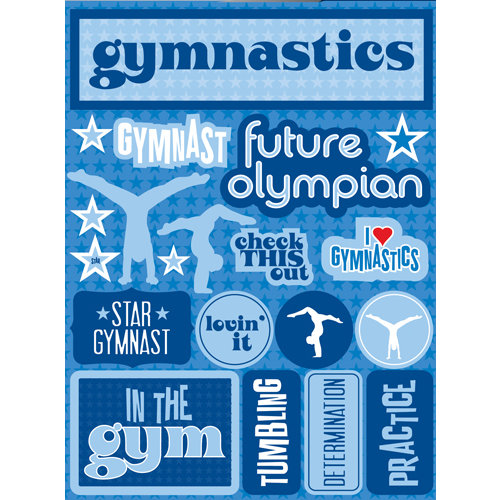 Reminisce - Signature Series Collection - 3 Dimensional Die Cut Stickers - Gymnastics