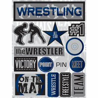 Reminisce - Signature Series Collection - 3 Dimensional Die Cut Stickers - Wrestling