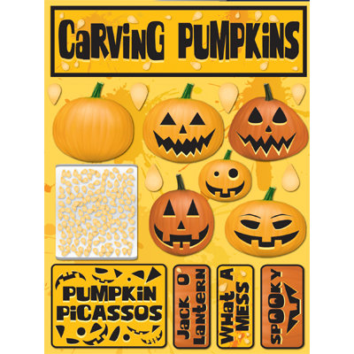 Reminisce - Signature Series Collection - 3 Dimensional Die Cut Stickers - Carving Pumpkins