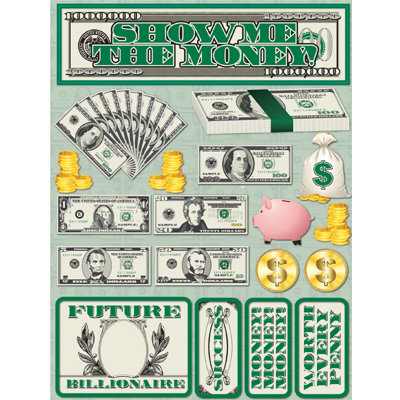Reminisce - Signature Series Collection - 3 Dimensional Die Cut Stickers - Show Me The Money