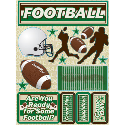 Reminisce - Signature Series Collection - 3 Dimensional Die Cut Stickers - Football