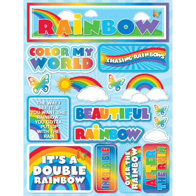 Reminisce - Signature Series Collection - 3 Dimensional Die Cut Stickers - Rainbow